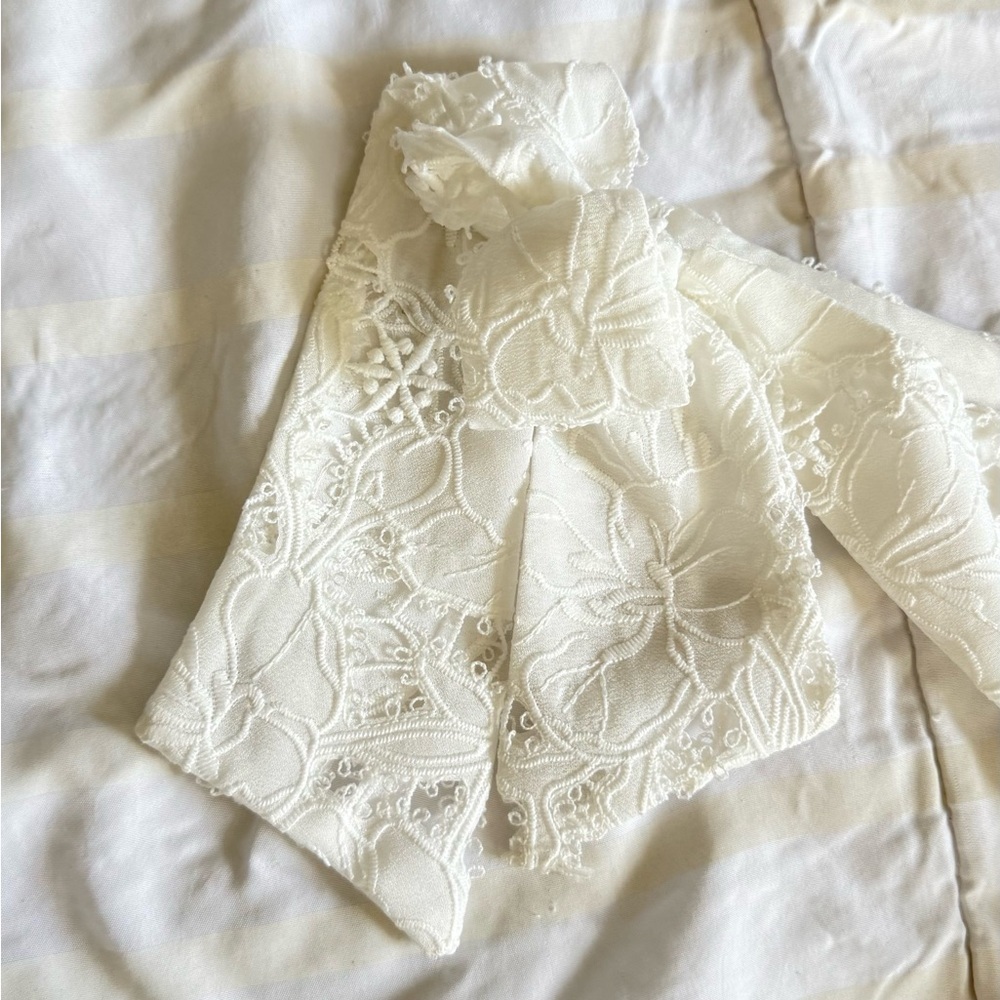 Layered With Love White, Sleeveless Tie Shoulder Scallop Mini Dress Size XS , M - Picture 7 of 9